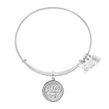 Load image into Gallery viewer, Wind & Fire Nana Filigree Heart Charm Bangle
