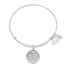 Load image into Gallery viewer, Wind & Fire Granddaughter Filigree Heart Charm Bangle
