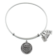 Load image into Gallery viewer, Wind & Fire Goddaughter Filigree Heart Charm Bangle