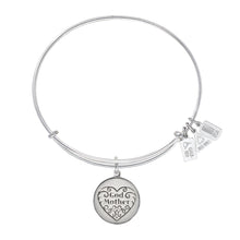 Load image into Gallery viewer, Wind &amp; Fire Godmother Filigree Heart Charm Bangle
