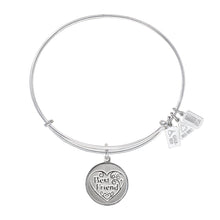 Load image into Gallery viewer, Wind &amp; Fire Best Friend Filigree Heart Charm Bangle
