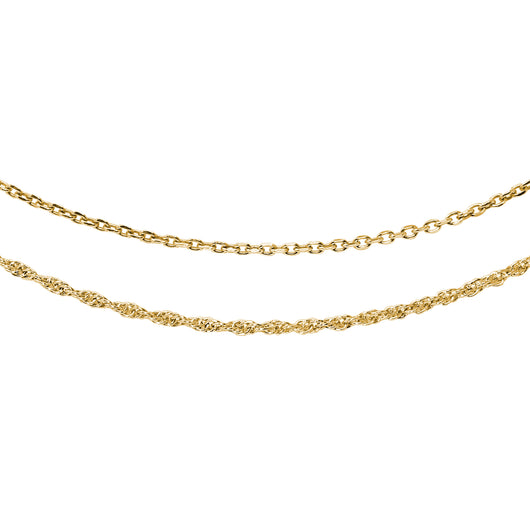 Wind & Fire Lovely Layers Gold Cable & Gold Rope Necklaces