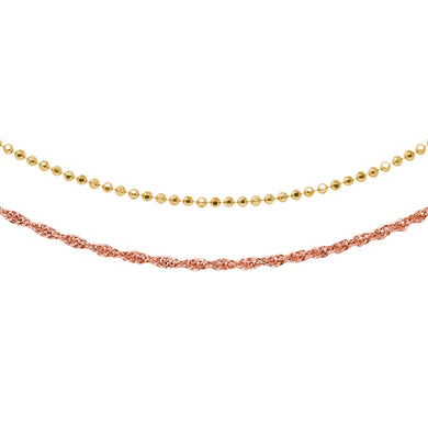 Wind & Fire Lovely Layers Gold Bead & Rose Rope Necklaces