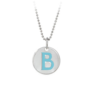 Wind & Fire Turquoise "B" Sterling Silver Necklace