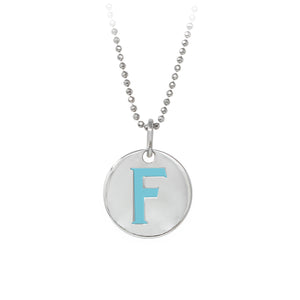 Wind & Fire Turquoise "F" Sterling Silver Necklace