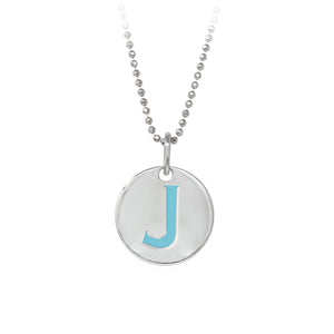 Wind & Fire Turquoise "J" Sterling Silver Necklace