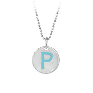 Wind & Fire Turquoise "P" Sterling Silver Necklace