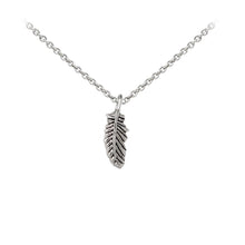 Load image into Gallery viewer, Wind & Fire Feather Sterling Silver Dainty Necklace