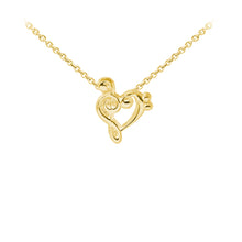 Load image into Gallery viewer, Wind & Fire Music Heart Sterling Silver Dainty Necklace