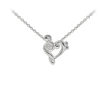 Load image into Gallery viewer, Wind & Fire Music Heart Sterling Silver Dainty Necklace