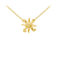 Load image into Gallery viewer, Wind & Fire Sun with Face Sterling Silver Dainty Necklace