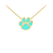 Load image into Gallery viewer, Wind & Fire Enameled Paw Print Sterling Silver Dainty Necklace