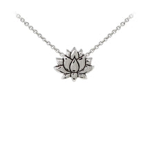 Load image into Gallery viewer, Wind & Fire Lotus Flower Sterling Silver Dainty Necklace