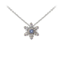 Load image into Gallery viewer, Wind & Fire Snowflake w/Crystal Sterling Silver Dainty Necklace