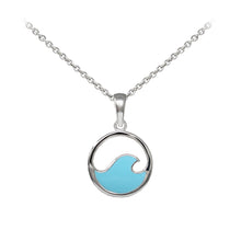 Load image into Gallery viewer, Wind &amp; Fire Enameled Solid Wave Sterling Silver Dainty Necklace
