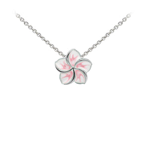 Wind & Fire Magnolia Enameled Sterling Silver Dainty Necklace