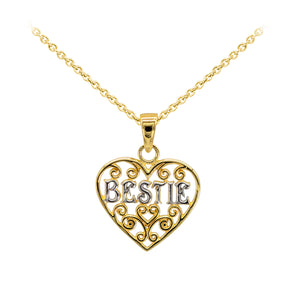 Bestie Pendant Necklace in Gold over Sterling Silver