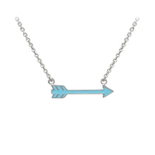 Load image into Gallery viewer, Wind & Fire Turquoise Enameled Arrow Sterling Silver Dainty Necklace