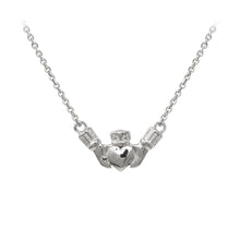 Load image into Gallery viewer, Wind & Fire Claddagh Sterling Silver Dainty Necklace