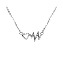 Load image into Gallery viewer, Wind & Fire Heartbeat Sterling Silver Dainty Necklace