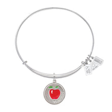 Load image into Gallery viewer, Wind & Fire Teacher w/Red Enameled Apple Charm Bangle