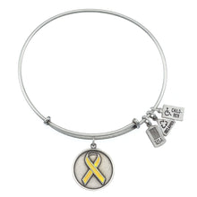 Load image into Gallery viewer, Wind & Fire Yellow Ribbon (Enameled) Charm Bangle