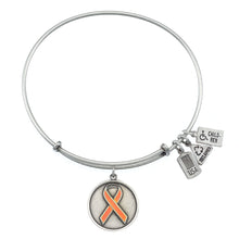 Load image into Gallery viewer, Wind & Fire Orange Awareness Ribbon Charm Bangle
