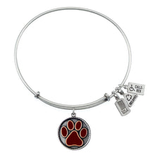 Load image into Gallery viewer, Wind & Fire Maroon Paw Print Charm Bangle