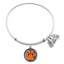 Load image into Gallery viewer, Wind & Fire Orange Paw Print Charm Bangle