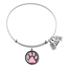 Load image into Gallery viewer, Wind & Fire Pink Paw Print Charm Bangle
