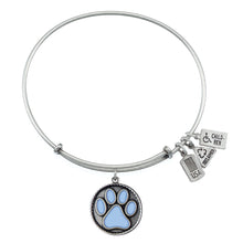 Load image into Gallery viewer, Wind & Fire Light Blue Paw Print Charm Bangle