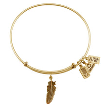 Load image into Gallery viewer, Wind & Fire Feather Charm Bangle