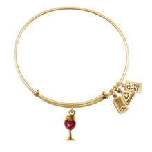 Load image into Gallery viewer, Wind & Fire Red Wine Glass Charm Bangle