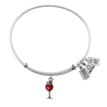 Load image into Gallery viewer, Wind & Fire Red Wine Glass Charm Bangle
