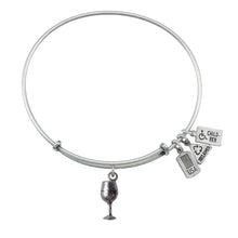 Load image into Gallery viewer, Wind & Fire Wine Glass Charm Bangle
