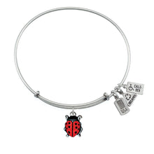 Load image into Gallery viewer, Wind & Fire Ladybug Enameled Charm Bangle