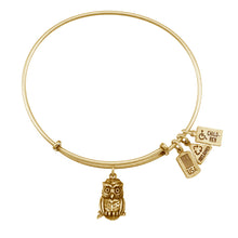 Load image into Gallery viewer, Wind & Fire Owl Charm Bangle