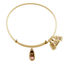 Load image into Gallery viewer, Wind & Fire Pink Baby Shoe Enameled Charm Bangle