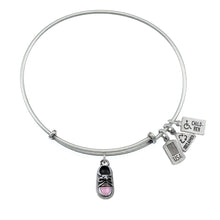 Load image into Gallery viewer, Wind & Fire Pink Baby Shoe Enameled Charm Bangle