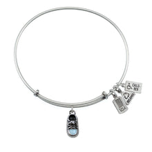 Load image into Gallery viewer, Wind & Fire Blue Baby Shoe Enameled Charm Bangle