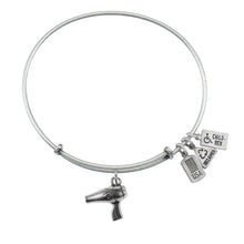 Load image into Gallery viewer, Wind & Fire Hair Dryer Charm Bangle