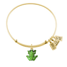 Load image into Gallery viewer, Wind & Fire Frog Enameled Charm Bangle