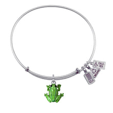 Load image into Gallery viewer, Wind & Fire Frog Enameled Charm Bangle
