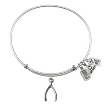 Load image into Gallery viewer, Wind & Fire Wishbone Charm Bangle