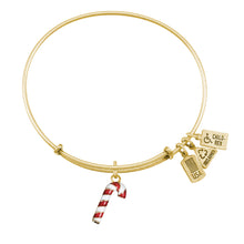 Load image into Gallery viewer, Wind & Fire Candy Cane (Enameled) Charm Bangle