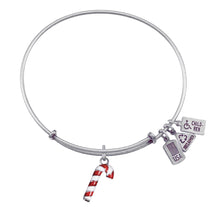 Load image into Gallery viewer, Wind & Fire Candy Cane (Enameled) Charm Bangle