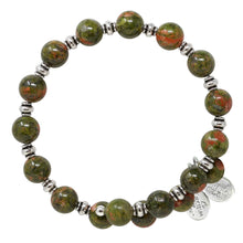 Load image into Gallery viewer, Wind & Fire Unakite Wrap, 8mm