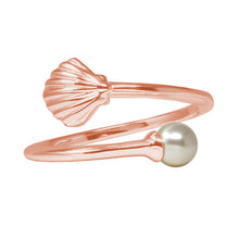 Load image into Gallery viewer, Wind & Fire Shell with Crystal Pearl Sterling Silver Ring Wrap
