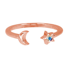 Load image into Gallery viewer, Wind & Fire Moon & Star Sterling Silver Ring Wrap