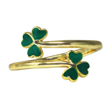 Load image into Gallery viewer, Wind & Fire Shamrocks Sterling Silver Ring Wrap